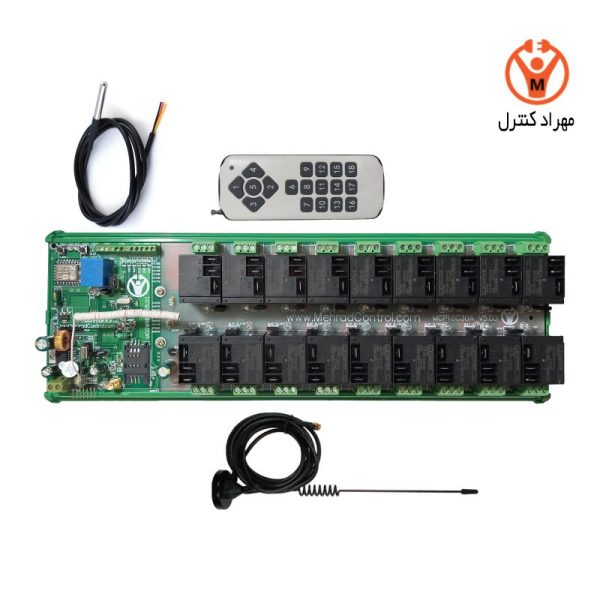 کنترل از راه دور 18 کانال 40 آمپر پیامکی و وای فای و ریموتی